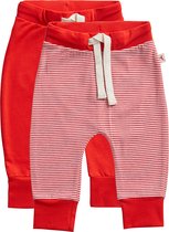 ten Cate Basics broek stripe and flame scarlet 2 pack voor Baby | Maat 74/80