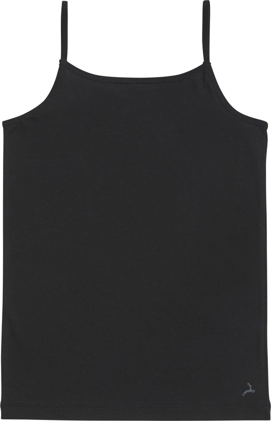 Ten Cate Basics organic cotton stretch spaghetti top zwart voor Meisjes | Maat 170/176