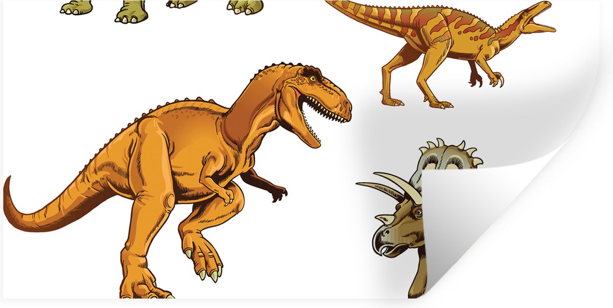 Muurstickers - Sticker Folie - Dinosaurus - Tekening - Kinderen - Jongens - Kinderen - 120