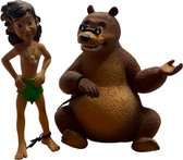Jungle Boek Disney figuurtjes met Mowgli en Baloe de beer - 8 cm