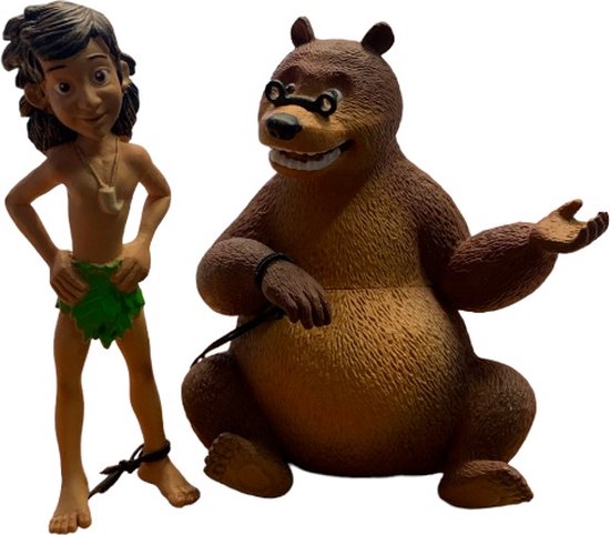 Attent Los donor Jungle Boek Disney figuurtjes met Mowgli en Baloe de beer - 8 cm | bol.com
