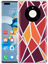 Huawei Mate 40 Pro Hoesje Colorful Triangles Designed by Cazy