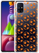 Hoesje Geschikt voor Samsung Galaxy M51 Orange Soccer Balls