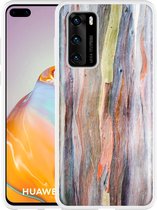 Huawei P40 Hoesje Wood Art II Designed by Cazy