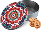 Biscuit Tin Retro Mandala Round - Boîte de rangement 15x15x5 cm