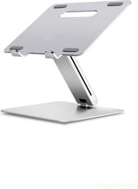 Luxe Laptop Standaard - Aluminium - Laptop Houder - Tablet Houder - Ergonomisch - Inklapbaar - Universeel - Verstelbaar - Opvouwbaar - 10 tot 17 inch - Zilver - Cadeau - Sinterklaas