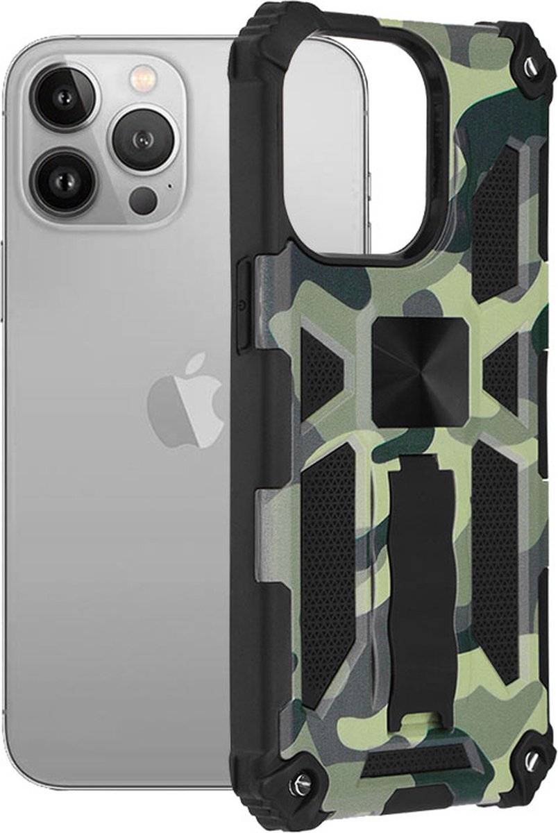 Techsuit - Blazor Series Hoesje Voor iPhone 13 Pro - Camouflage Groen