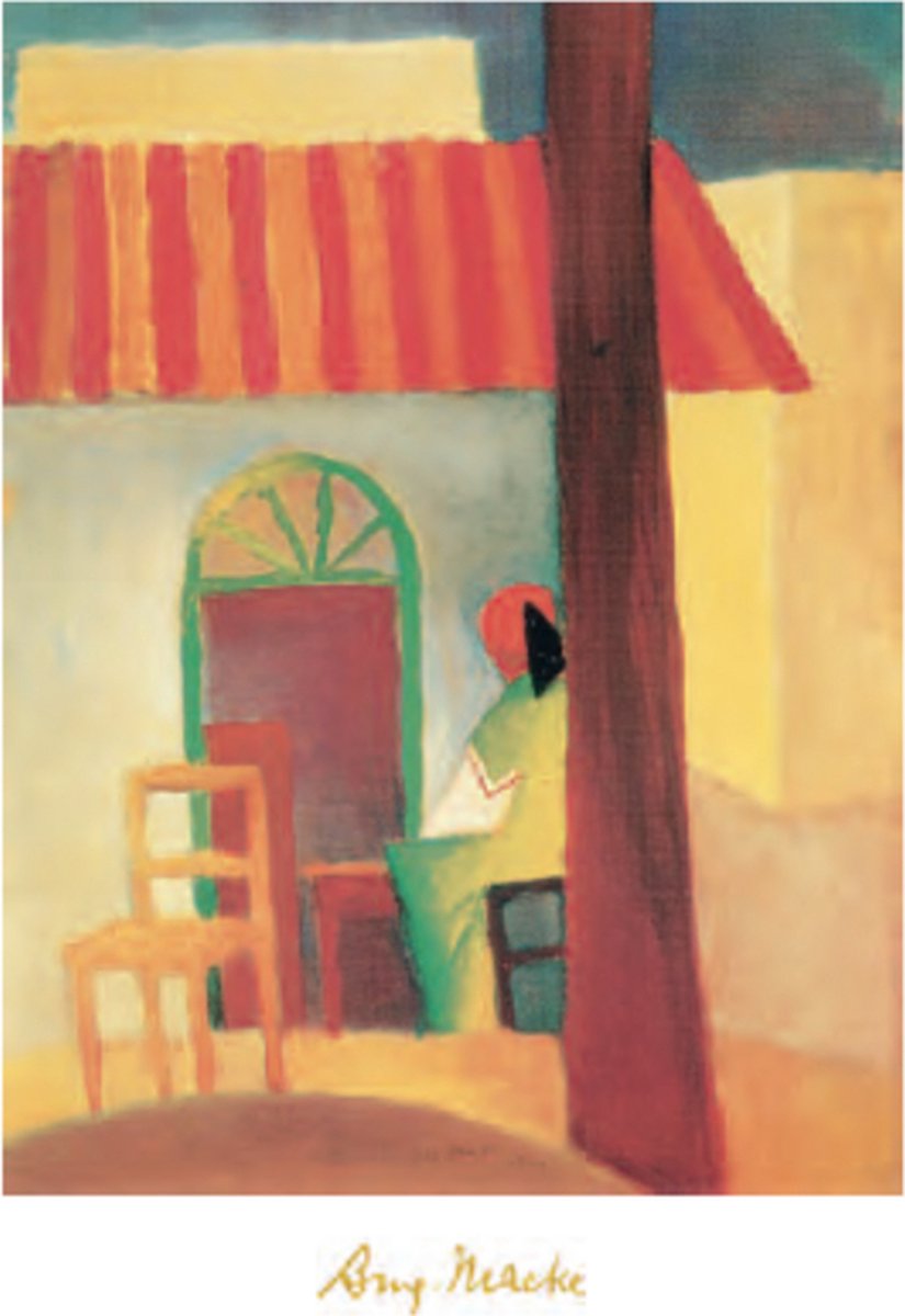 Catch Projecten August Macke - Turks café - Mini kunstposter - 24x30 cm Multicolor