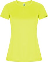 Fluorescent Geel dames sportshirt korte mouwen 'Imola' merk Roly maat XL