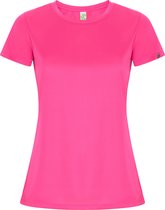 Fluorescent Roze dames sportshirt korte mouwen 'Imola' merk Roly maat M