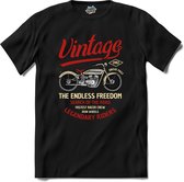 The Endless Freedom | Motor - Hobby - Vintage - T-Shirt - Unisex - Zwart - Maat XL