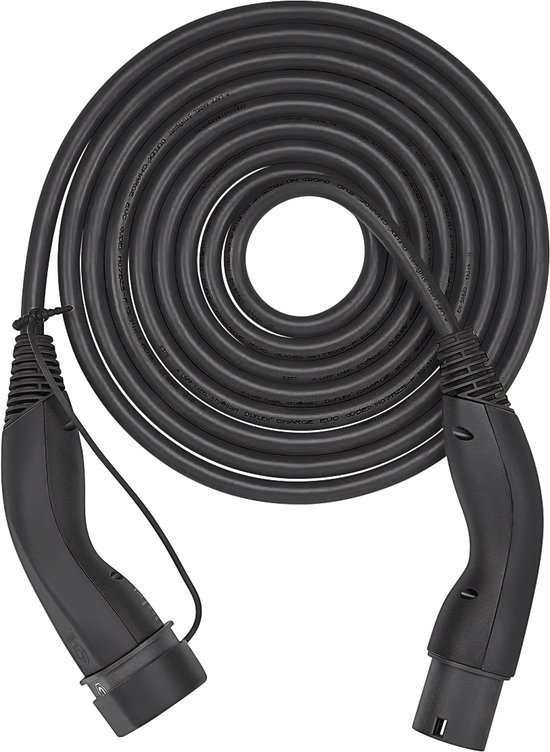Tera EV oplaadkabel type 2: 22 kW, 32 A, 5 meter, 3-fasen, type 2 naar Tera EV oplaadkabel type 2: 22 kW, 32 A, 5 meter, 3-fasen, type 2 naar