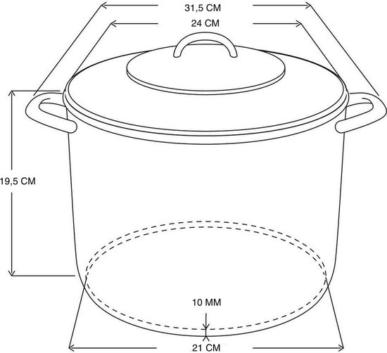 Michelino Soeppan - 6 Liter - RVS - Vaatwasserbestendigd - Ø22 cm