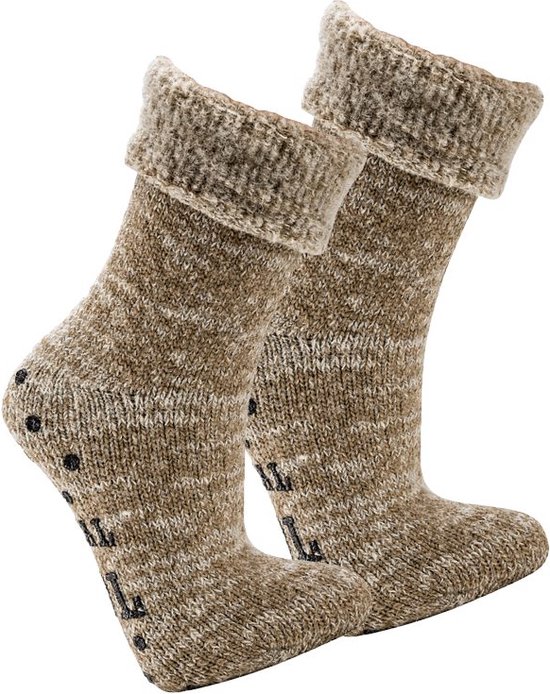 Wollen sokken | beige | 1 paar | schapenwol | maat 39-42 | bol.com
