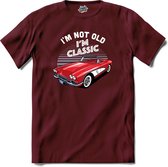 Je ne suis pas vieux, je suis Classic | Auto - Voitures - Rétro - T-Shirt - Unisexe - Bordeaux - Taille L