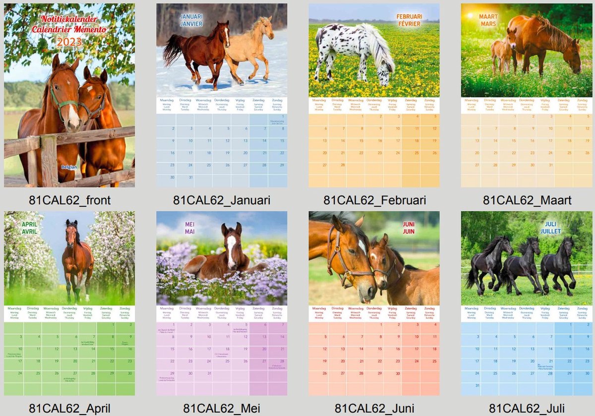 Notitie kalender 2023 - Paarden A4