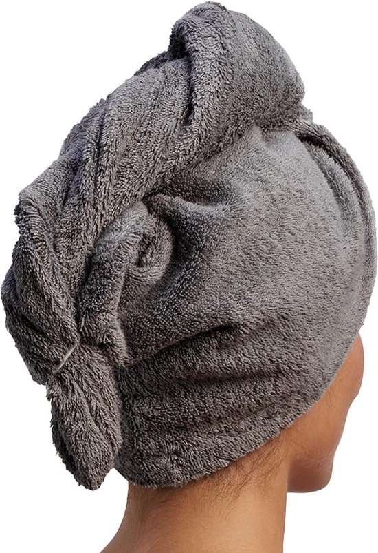 Serviette cheveux Yumeko éponge gris foncé - Bio, éco & équitable