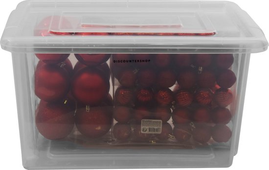 Boîte de Opbergbox IRIS Ohyama - 10L - Plastique - Zwart/ Transparent /  Rouge - Set de 3