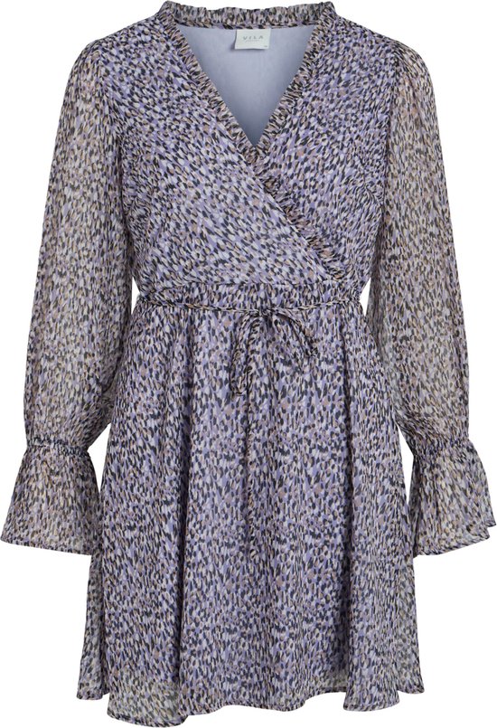 Vifalia L S Tie V Neck Dress Misty Rose Aop Flower