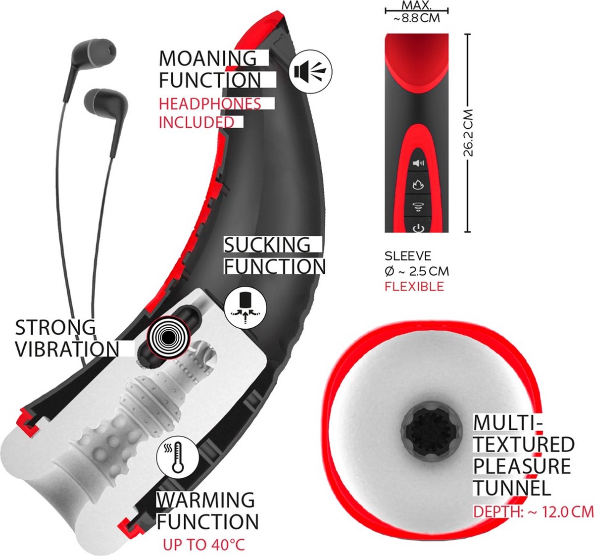 WYNE - Vibrerende Masturbator volautomatisch, zuigend en vibrerend