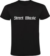 Street Music Heren T-shirt | muziek | Rock Band | Rock & Roll | straatmuzikant | Zwart