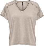 ONLY OLMAUGUSTA LIFE S/ S LACE MIX TOP JRS Haut pour femme - Taille L