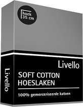 Livello Drap housse Soft Cotton Gris 90x210