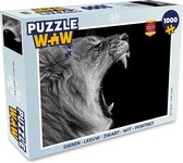 Puzzle Animaux - Lion - Zwart - Wit - Portrait - Puzzle - Puzzle 1000 pièces adultes