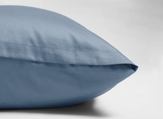 Yumeko Ensemble housse satin de coton bleu délavé 260x220 + 2 / 60x70