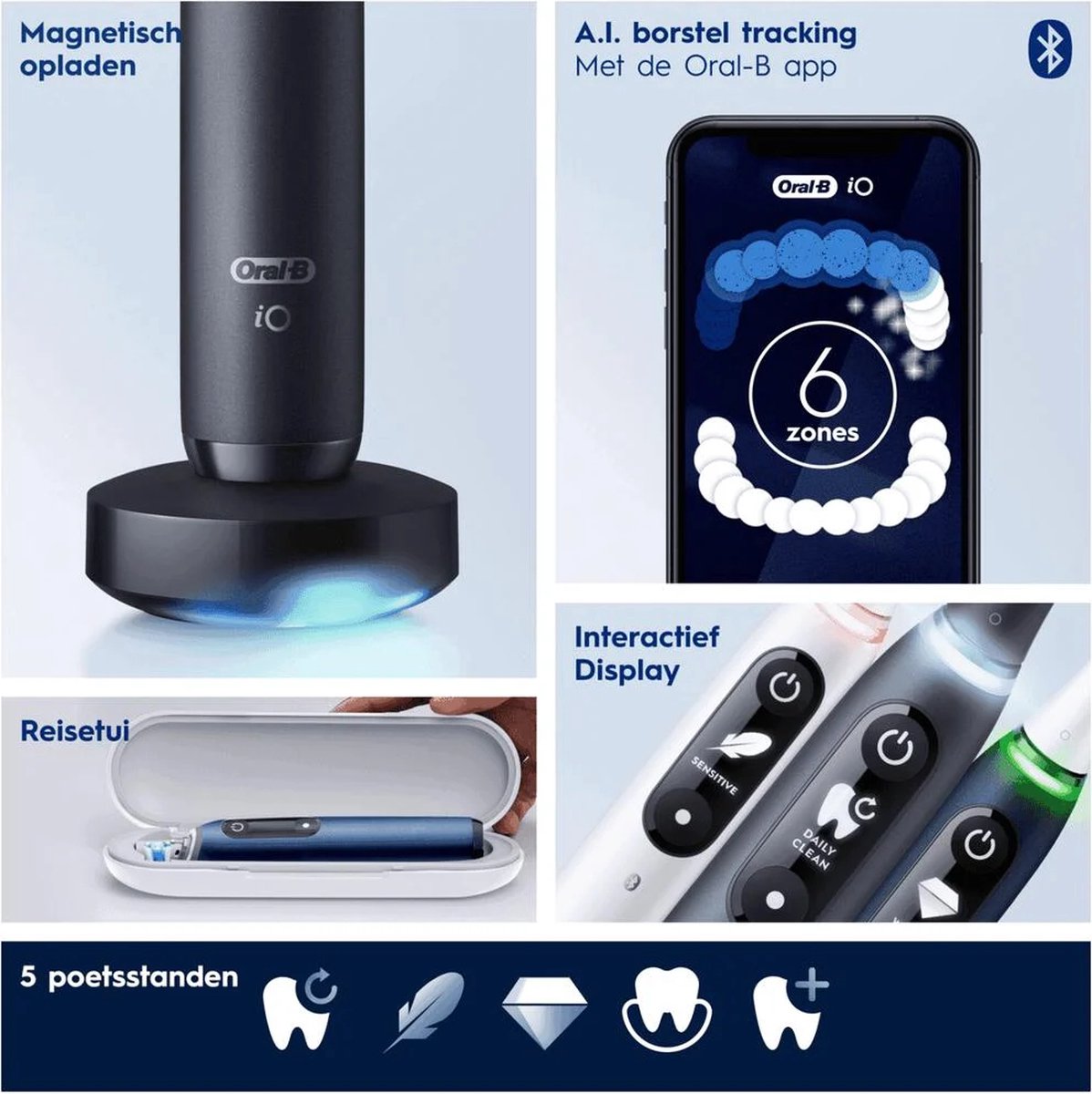 Afbeelding 2 van Oral-B iO 7W Wit Elektrische Tandenborstel By Braun
