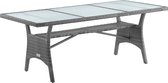 Casaria Polyrattan Tafel – Veiligheidsglasblad 190x90x74 cm – Grijs