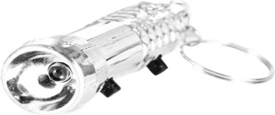 Borvat® | 2-in-1 | Mini Led Led-zaklamp | UV-paarse zaklamp | Sleutelhanger | zilver