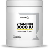 Body & Fit Vitamine D3 - 3000 IU - Vitamine en Mineralen - Voedingssupplement - 180 Capsules (Halfjaar verpakking)