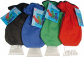 1x IJskrabbers met handschoen rood - Autoruiten ijskrabber - Auto winter accessoires