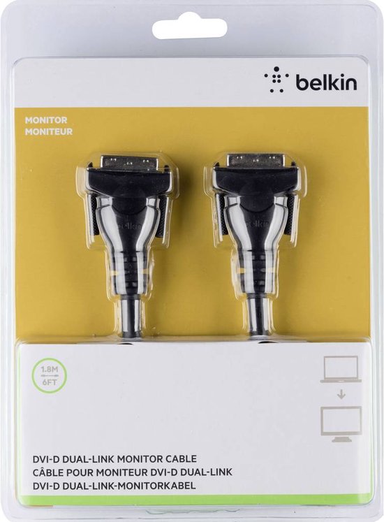 DIGITUS DVI Connection Cable, DVI(24 1), 2x Ferrite St/St,10m, DVI-D Dual Link - Black