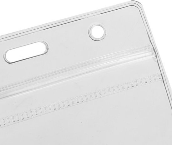 Fako Bijoux® - Porte-badge Plastique XL - Porte-cartes nominatives - Porte-cartes - 11.5x10cm - Transparent - 50 pièces