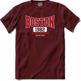 Boston 1982| Boston - Vintage - Retro - T-Shirt - Unisex - Burgundy - Maat XXL