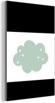 Décoration murale Métal - Peinture Aluminium Industriel - Nuage - Meiden - Garçons - Etoiles - Pastel - Enfant - 120x90 cm - Dibond - Photo sur aluminium - Décoration murale industrielle - Pour le salon/chambre