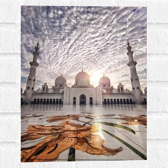 WallClassics - Muursticker - Moskee in Abu Dhabi - Sjeik Zayed Moskee - 30x40 cm Foto op Muursticker