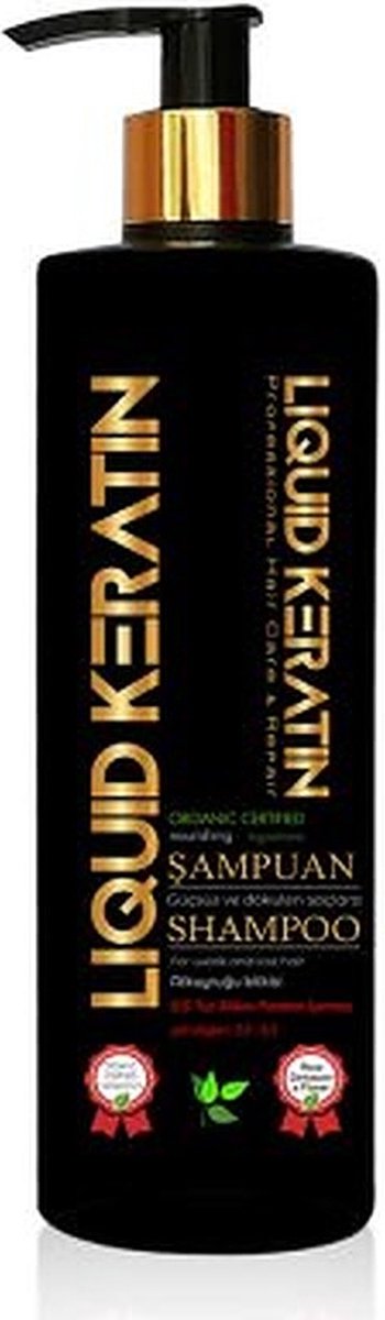 LIQUID KERATIN - Bio Keratine Organic Sulfaatvrije Zoutvrije Shampoo (350ML) - Herbal- Bio - Keratin - Keratine -Anti-Haaruival