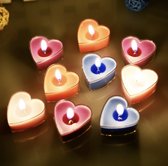 Bougies chauffe-plat / bougies coeurs bleus avec photophore 13 cm - Mariage - Mariage - Saint Valentin - Bougies chauffe- Bougies chauffe-plat coeur