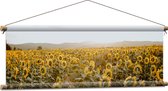 WallClassics - Affiche Textile - Champ plein de Tournesols - 90x30 cm Photo sur Textile