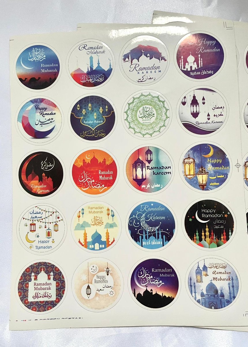 Ramadan etiketten stickers, 500 stuks Eid ronde stickers, Mubarak