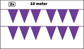 2x Vlaggenlijn paars 10 meter - verjaardag vlaglijn festival thema feest purple paarse vrijdag party