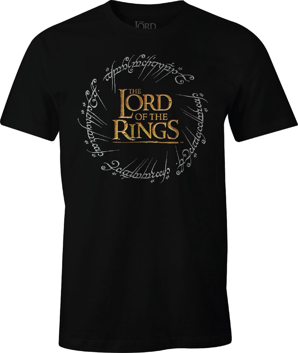 The Lord Of The Rings - Black Men's T-shirt Ring Logo - XL