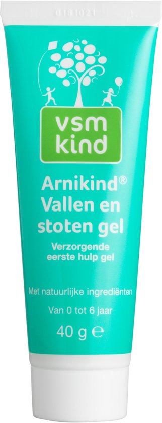 Tube VSM Kind Arnikind Vallen en stoten gel, verzorgende eerste hulp gel met natuurlijke ingrediënten, van 0 tot 6 jaar, 40g.