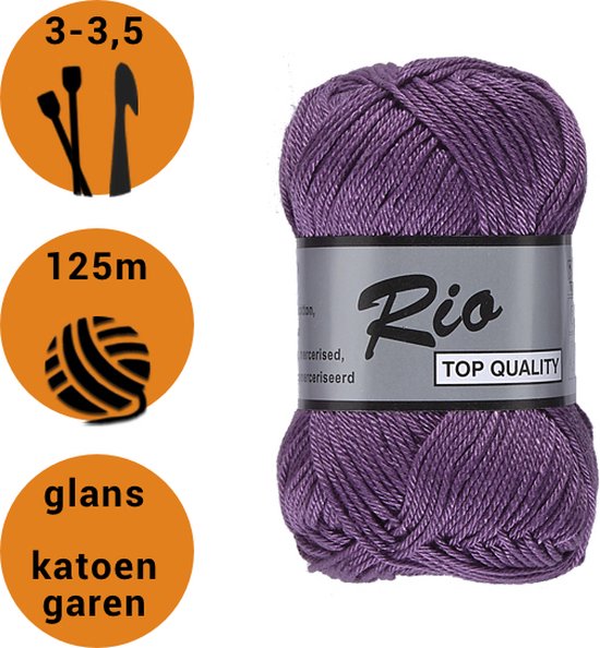 Fil à crocheter coton ton sur ton gris - paquet de 8 pelotes de Rio