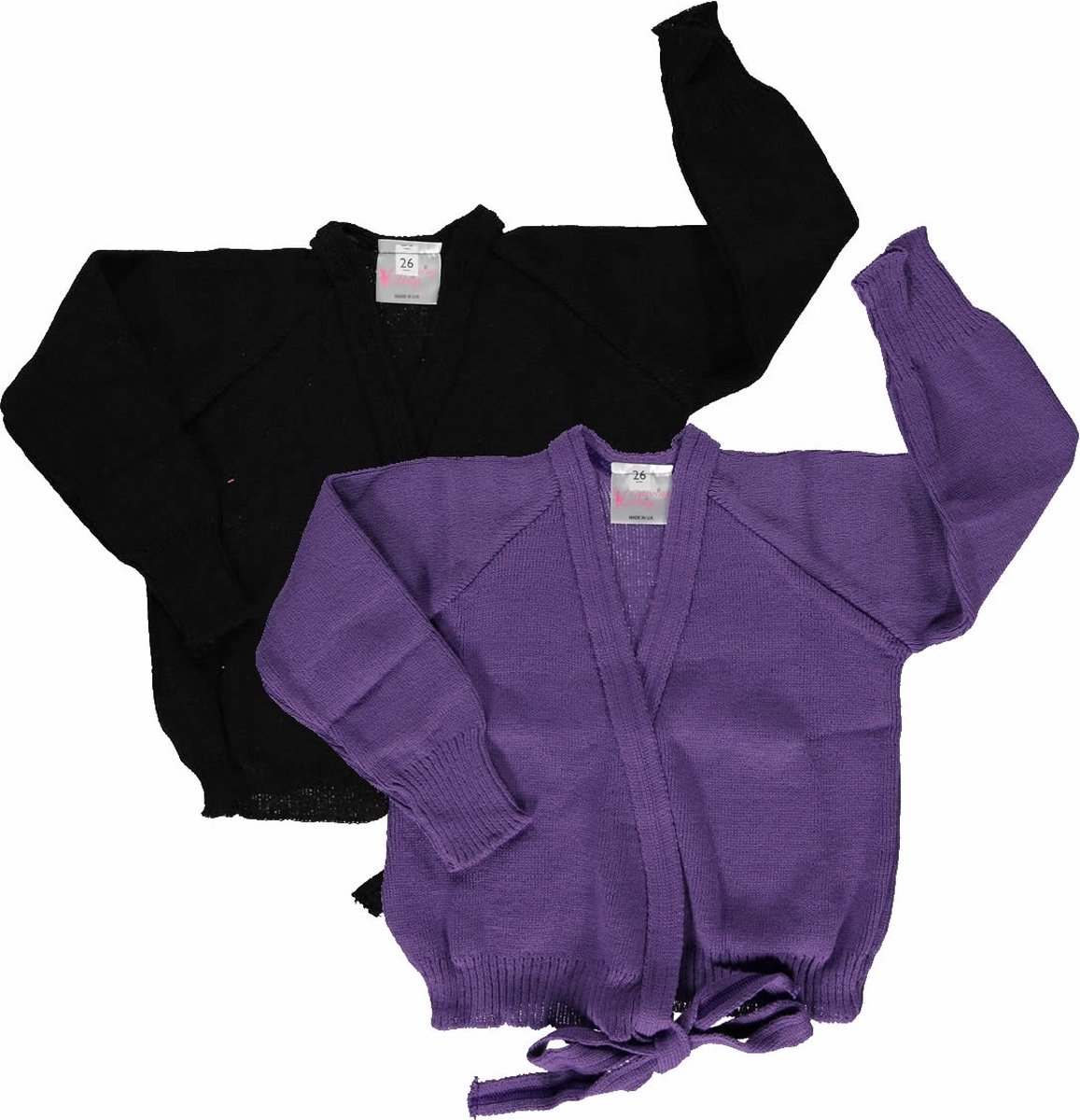 Dancing Daisy - 2 balletvestjes - Paars - Zwart - 28 - Maat 116