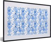 Cadre photo avec affiche - Fleurs - Roses - Blauw - 60x40 cm - Cadre pour affiche