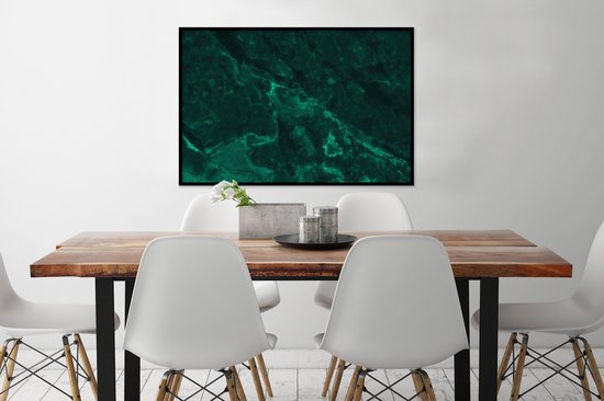 Cadre photo avec affiche - Marbre - Lime - Vert - Structure - Aspect marbre - 120x80 cm - Cadre pour affiche